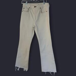 Rag & Bone Nina High-Rise Ankle Flare Jeans – White | Size 30